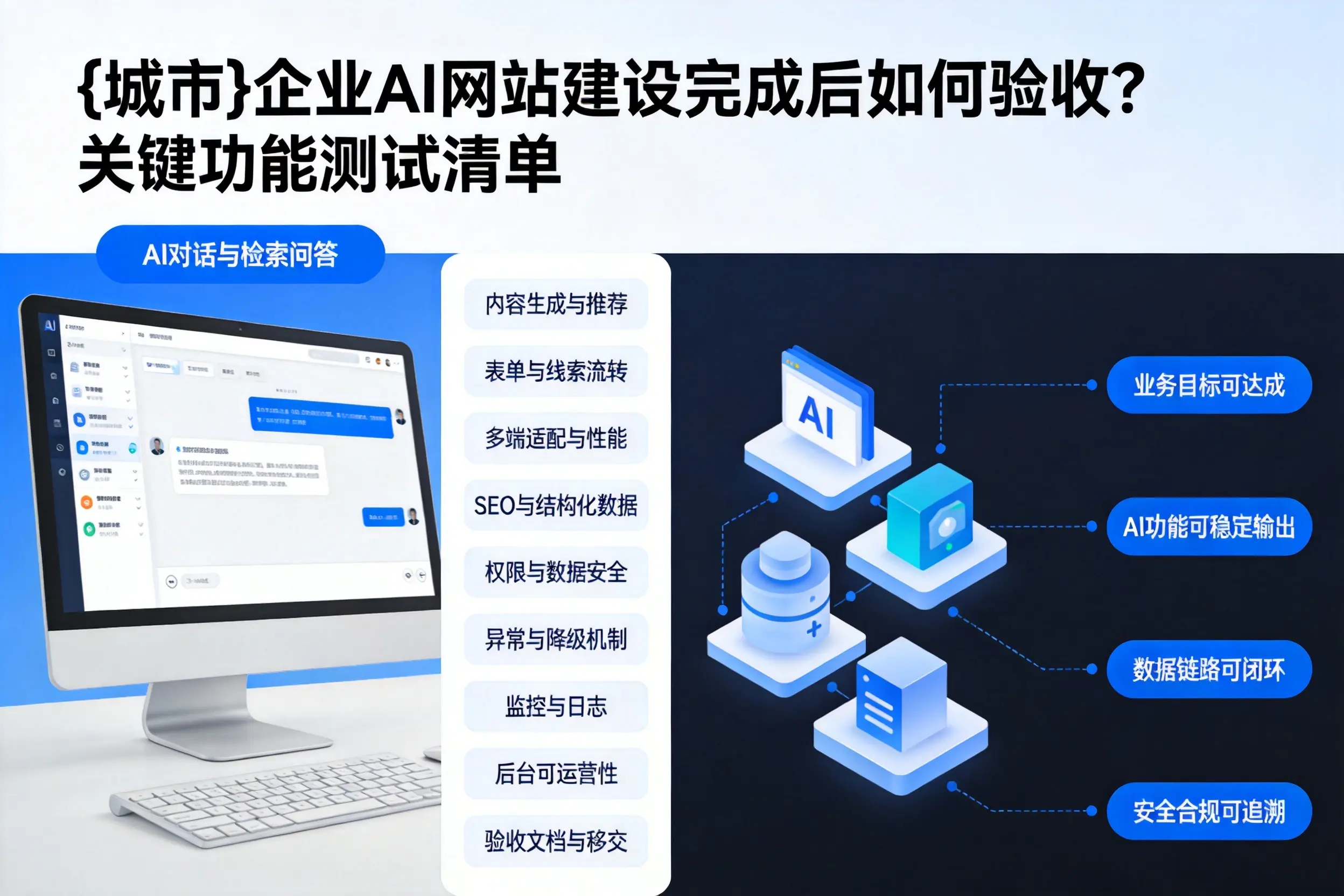 永州企业AI网站建设完成后如何验收？关键功能测试清单