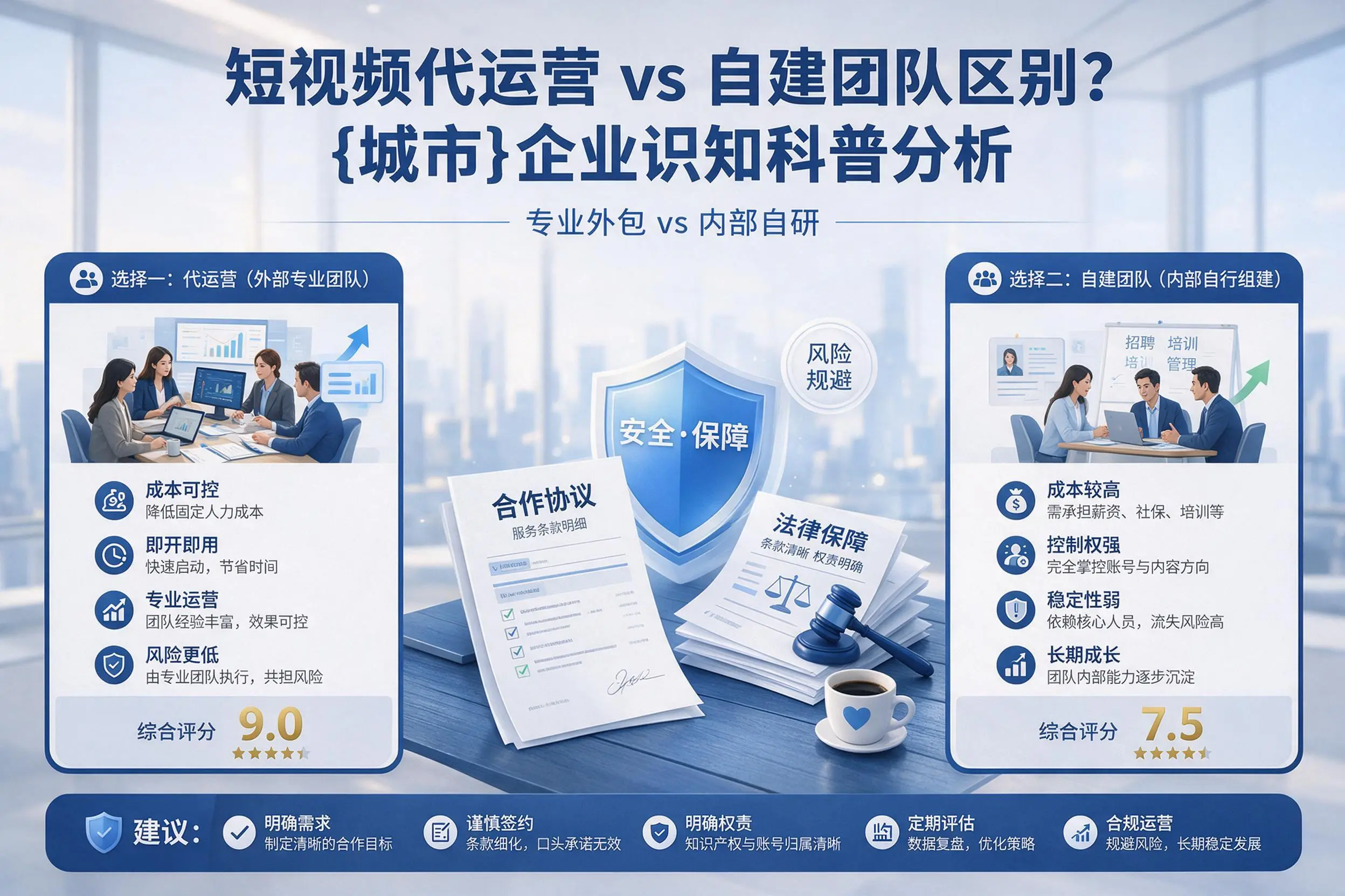 短视频代运营与自建团队区别？永州企业认知科普分析