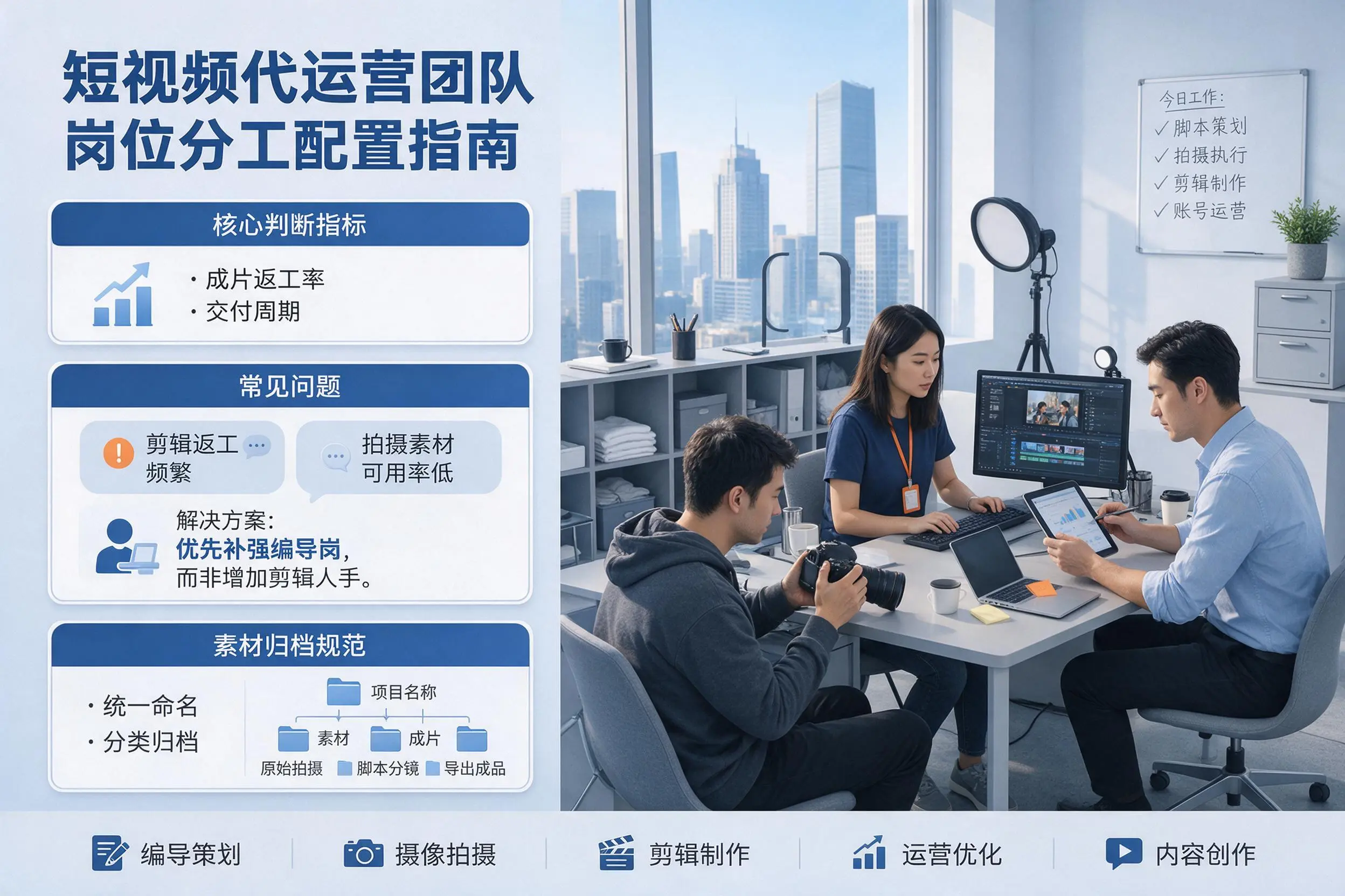 短视频代运营团队如何配置?永州企业岗位分工科普说明