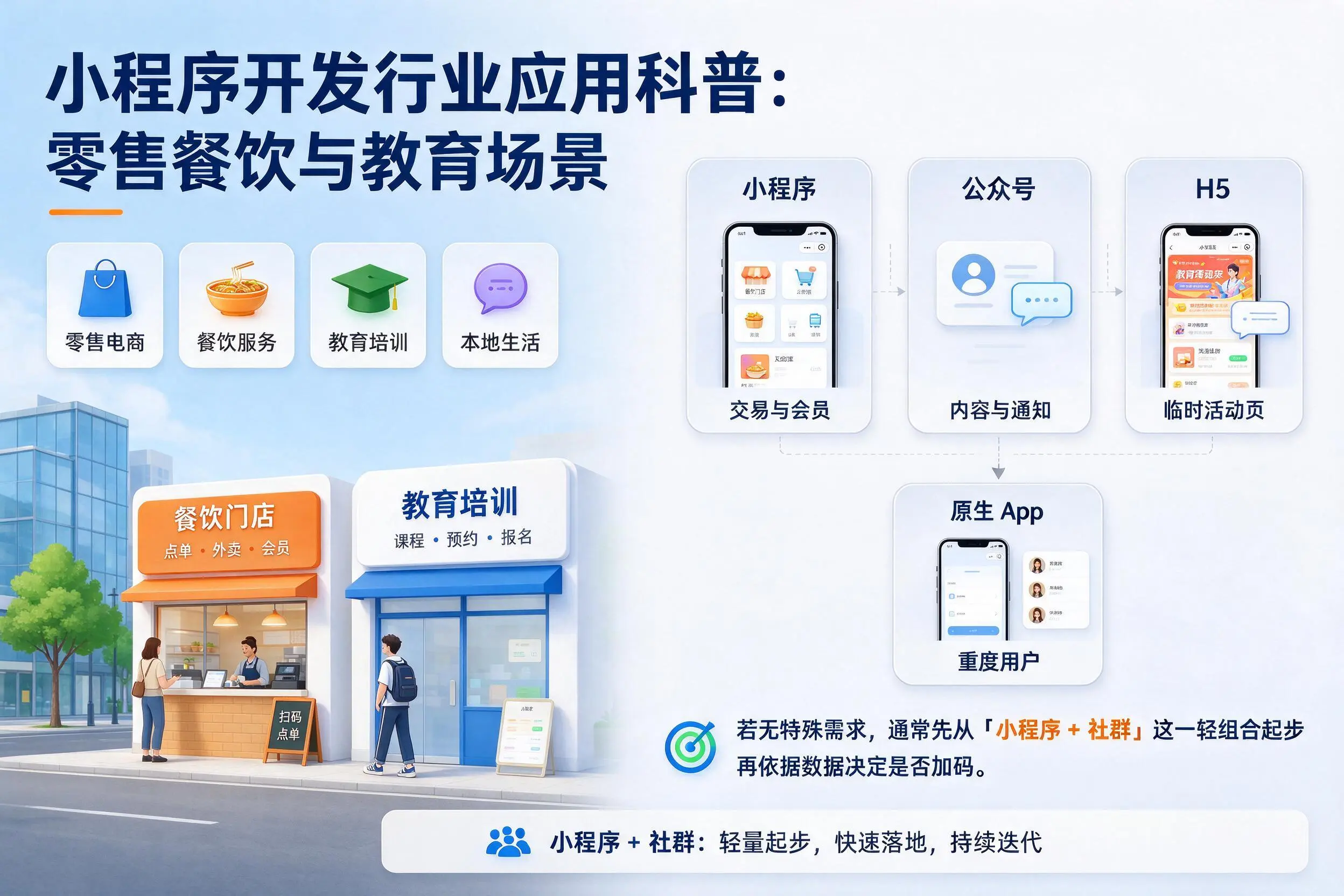 永州小程序开发行业应用科普:零售餐饮与教育场景